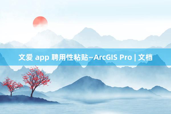 文爱 app 聘用性粘贴—ArcGIS Pro | 文档