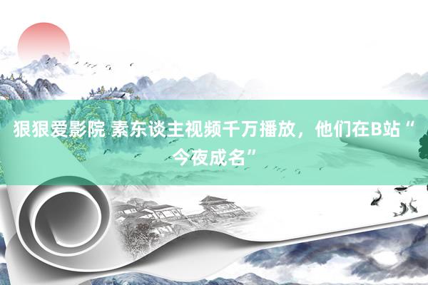 狠狠爱影院 素东谈主视频千万播放，他们在B站“今夜成名”