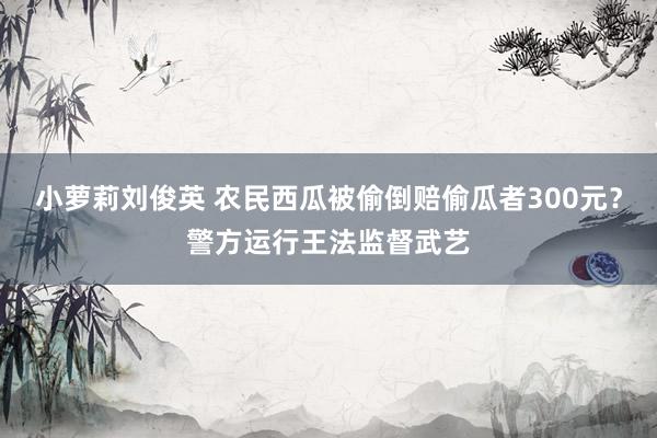 小萝莉刘俊英 农民西瓜被偷倒赔偷瓜者300元？警方运行王法监督武艺