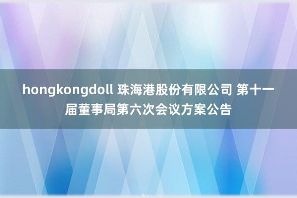 hongkongdoll 珠海港股份有限公司 第十一届董事局第六次会议方案公告