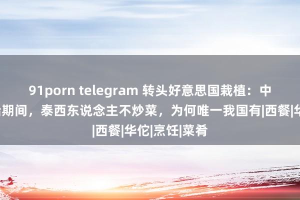 91porn telegram 转头好意思国栽植：中国像活在原始期间，泰西东说念主不炒菜，为何唯一我国有|西餐|华佗|烹饪|菜肴